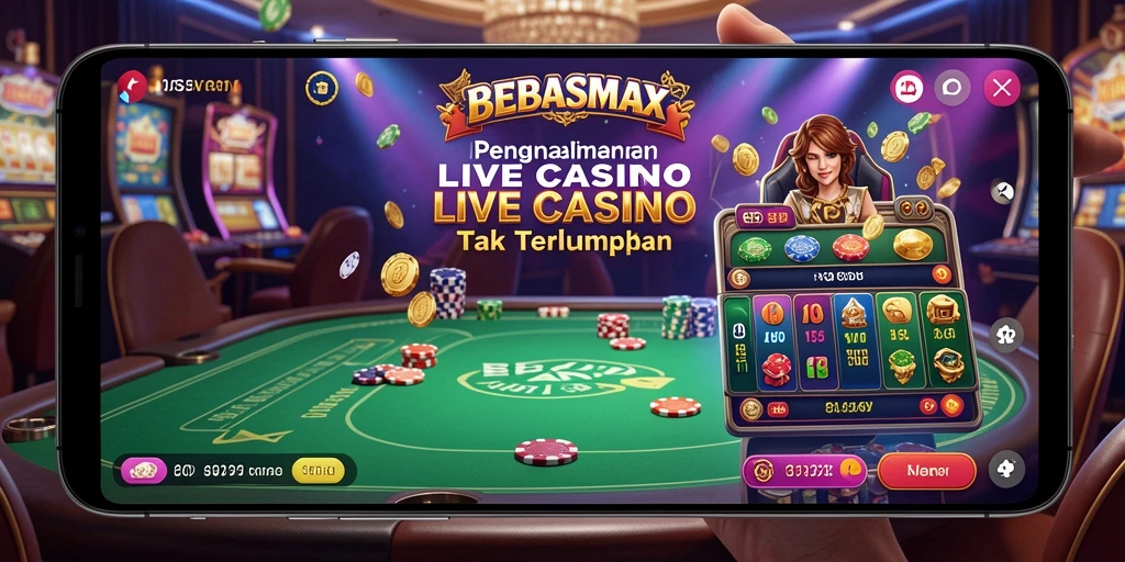 Tangkapan layar gameplay BEBASMAX yang menampilkan dealer blackjack live.