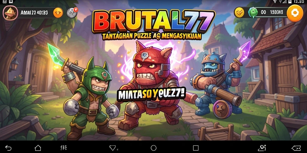 Screenshot BRUTAL77 menampilkan gameplay Puzzle yang mendebarkan.