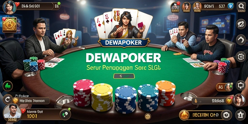 Tampilan seru dan interaktif dari gameplay DEWAPOKER.