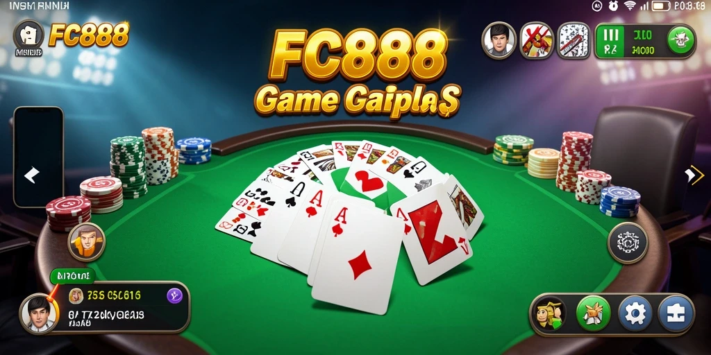 Tampilan seru dari gameplay Gaple di FC888.