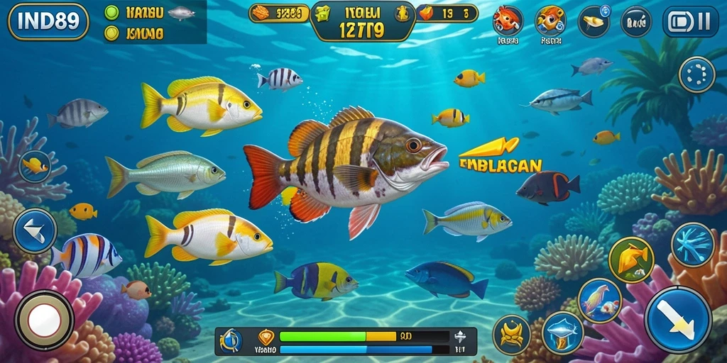 Screenshot IND89 menampilkan momen seru dalam permainan Tembak Ikan.