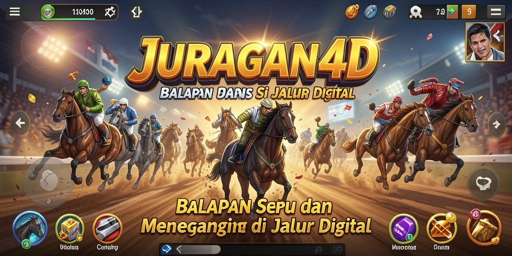 Screenshot gameplay balapan seru di JURAGAN4D dengan mobil yang melaju kencang.