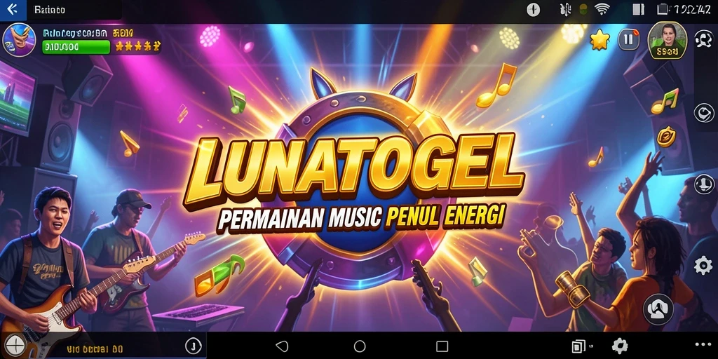 Tampilan permainan LUNATOGEL yang menarik dengan lagu-lagu menawan.
