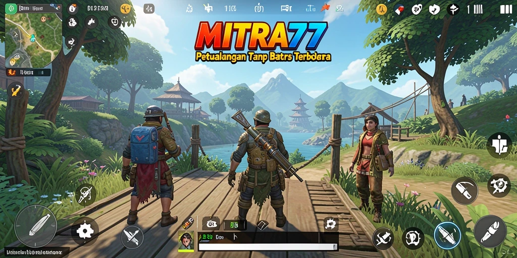 Tampilan gameplay <strong>MITRA77</strong> di dunia terbuka yang penuh petualangan.