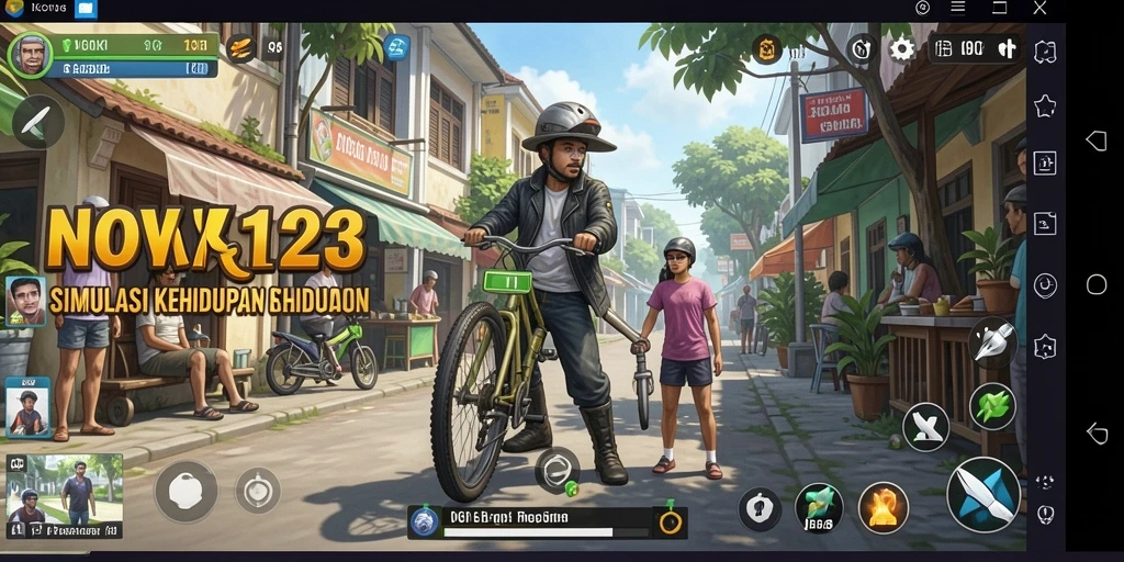 Tampilan gameplay NOX123 dengan grafis memukau dan interaksi karakter.