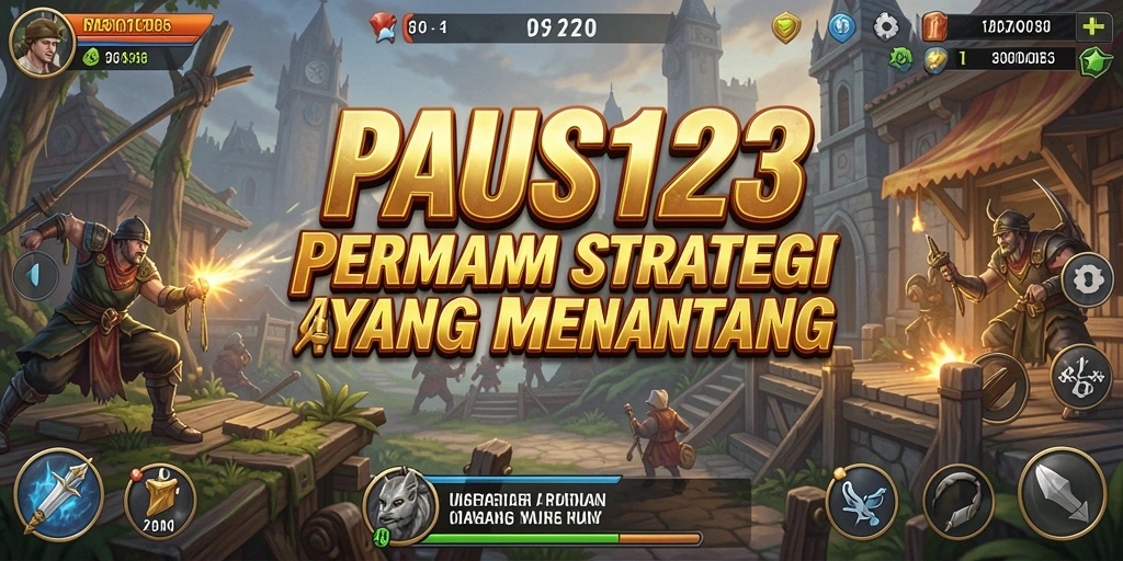 Tangkapan layar utama PAUS123 menampilkan gameplay strategi yang intens.