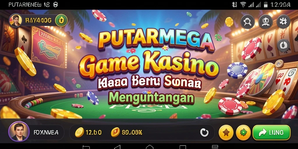 Tampilan menarik gameplay PUTARMEGA di kasino virtual.