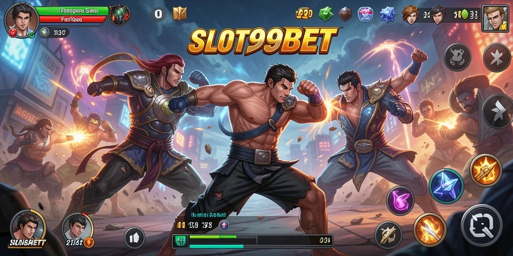 Tampilan seru gameplay Fighting di SLOT99BET.